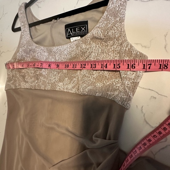 Alex Evenings 90s Vintage Style Maxi Gown Taupe Size 8 - Picture 3 of 9
